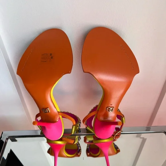 Dolce & Gabbana Fuchsia and Yellow Multicolor Crystal Embellishment Heels - Picture 5 of 10